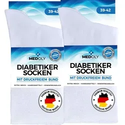 MEDOLY Diabetikersocken (6 Paar) ohne Gummibund - Herrensocken für optimalen Komfort: 97% Baumwolle, keine Druckstellen dank weichem, flexiblem Bündchen – ideal für Diabetiker und Personen mit empfindlichen Füßen.