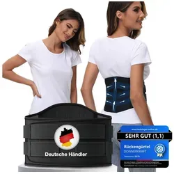 DONNERKRAFT Bauch- und Rückenstützgürtel L - Bandagen für Herren und Damen, bietet effektive Unterstützung bei Rückenschmerzen und Bandscheibenvorfällen mit verstellbarem Design für optimalen Tragekomfort.