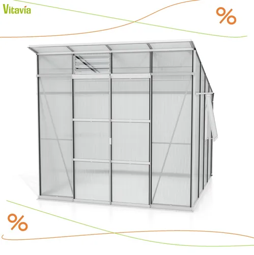 Vitavia Gewächshaus "Playa 7600" mit Zubehör - Garten-Zubehör und Aktionsangebot: 7,6 m² Gewächshaus aus Aluminium, inklusive über 100 Euro Zubehör wie Hygrometer und Min-Max-Thermometer für optimale Pflanzenpflege.