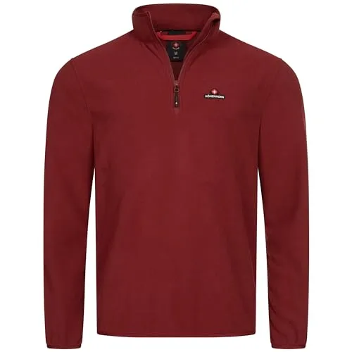 Höhenhorn Skyja Herren Fleece Pullover Rot Gr. 5XL - Sweatshirt für Herren mit winddichtem Stehkragen, zwei Reißverschlusstaschen und einem hochwertigen, eingestickten Höhenhorn-Emblem. Ideal für Outdoor-Aktivitäten und sorgt für optimale Wärmeisolierung.