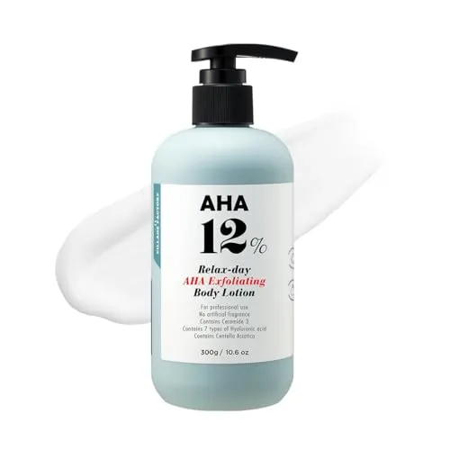 AHA BODY LOTION GLYCOLIC ACID AHA 12% – Korean Skincare - Körperlotion mit 12% Glykolsäure für seidig glatte Haut und tiefenwirksame Hydration durch 7 Arten von Hyaluronsäure. Perfekt für trockene Haut und zur Verbesserung der Hautstruktur.