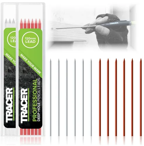TRACER Deep Hole Bleistift Alternative Minen Set, 12x2,8 mm, hochsichtbare farbi