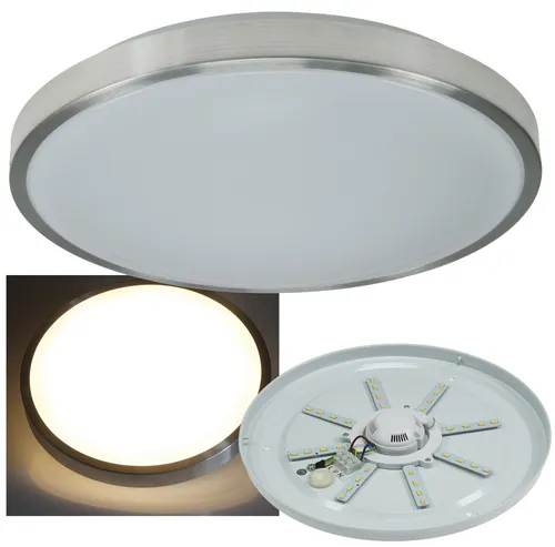 ChiliTec Deckenleuchte Acronica LED, Ø 38 cm - Lampen mit IP44-Schutz, ideal für Bad oder Keller. 23 Watt Leistung und 1.220 Lumen Lichtstrom sorgen für warmweißes Licht und eine ansprechende Optik.