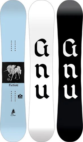 GNU FICTION Snowboard 2026 - 142 - Das FICTION Snowboard 2026 - 142 ist ideal für alle Terrainarten. Mit seinem leichten und robusten Design sowie der zuverlässigen Kantenkontrolle bietet es Fahrspaß und Progression für Freestyle-Enthusiasten.
