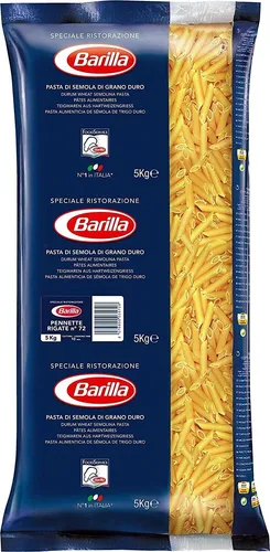 Barilla Pennette Rigate n°72 Pasta Catering 5kg Hartweizengrieß Pasta