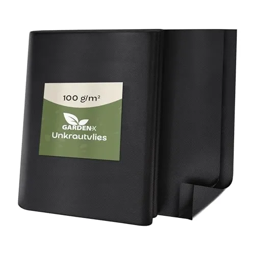 GARDENIX Gartenvlies gegen Unkraut - Unkrautvlies Wasserdurchlässig 100g/m² - Schwarz UV-beständig Folie 2 x 5m (10m²) Vlies Hochbeet, Unkrautschutzfolie, Gartenflies, Beetfolie Pflanzfolie