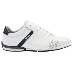 BOSS Men Saturn_Lowp_lux4 A_N Sneaker White 45 EU - Herren-Sneaker mit Schnürbändern und hochwertigem Innenfutter, perfekt für lässige Looks und optimalen Tragekomfort.