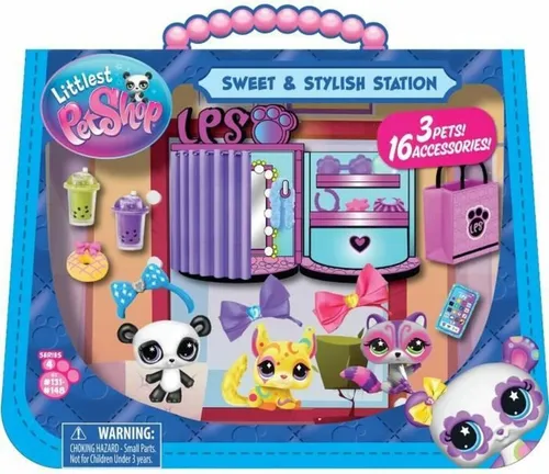 Littlest Pet Shop - Sweet and Style Set - 4-in-1 Boutique mit 3 Tieren und Zubehör - Entdecke die Sweet & Stylish Littlest Petshop Boutique mit 3 Deluxe Tierfiguren, 15 Zubehörteilen und einer spannenden Sammlerkarte. Ideal für kreatives Spielen ab 4 Jahren und voller Überraschungen!