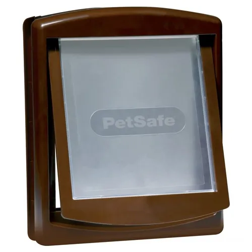 PetSafe 2-Wege-Staywell Haustiertür für Katzen und Hunde - Hochwertige Hundeklappe in Braun, ideal für mittelgroße Hunde, bietet Flexibilität und Freiheit für Ihr Haustier.
