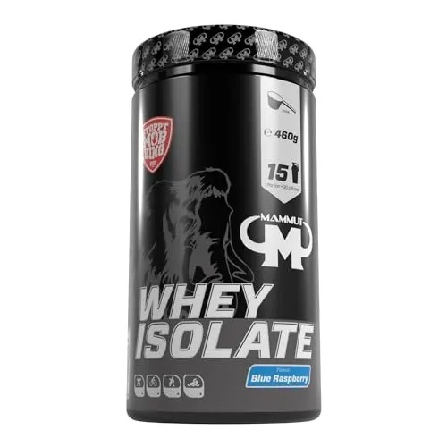 Mammut Nutrition Whey Isolate - 460 g Dose Pulver - Whey Protein Pulver mit Blue Raspberry Geschmack, ideal zur Unterstützung der Muskelregeneration nach dem Training. Perfekt für Fitness-Enthusiasten.
