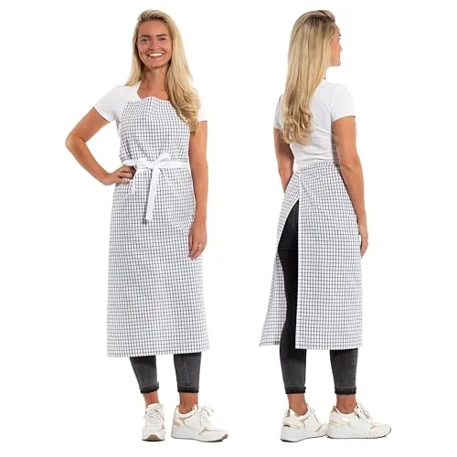 ZOLLNER Kochschürze 100% Baumwolle, Weiß, 84 x 100 cm - Hochwertige Kochschürze aus 100% Baumwolle, ideal zum Schutz Ihrer Kleidung beim Kochen. Pflegeleicht und stilvoll, perfekt für jede Küche. Genießen Sie Komfort und Eleganz beim Kochen!
