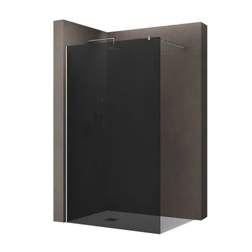 doporro Walk-in-Dusche Duschwand, Schwarz mit Nano Glas - Walk-In Dusche, elegante Duschabtrennung aus 8mm Einscheibensicherheitsglas mit Chromprofil, ideal für modernen Stil und offenen Einstieg.