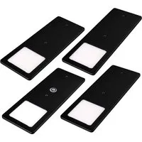 kalb LED Unterbauleuchten Schwarz 5W - Flaches 4er Set mit Touchdimmfunktion - Unterbauleuchten für Küche & Wohnbereich, extrem flach, energiesparend und mit stufenloser Touch-Dimmfunktion für individuelles Licht-Design.