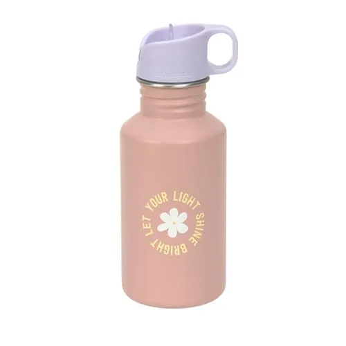 LÄSSIG Trinkflasche Edelstahlflasche BPA-frei 500ml Kinder Kita Kindergarten auslaufsicher mit Sporttrinkverschluss/Bottle Stainless Steel Pattern Party rose/lilac