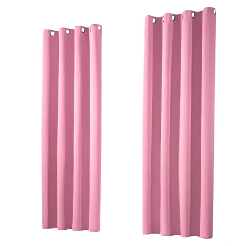 heimtexland ® Thermo-Verdunklungsgardinen Ösenschal 245x135 cm Rosa Typ139 - 1 Paar hochwertige Verdunklungsgardinen in Rosa (HxB 245 x 135 cm) für effektiven Lichtschutz. Blickdicht und pflegeleicht, ideal für ein gemütliches Ambiente. Geprüfte Qualität nach OEKO-TEX Standard 100.