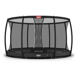 BERG Champion InGround 380 Grey mit Sicherheitsnetz - InGround Trampolin für sicheres Springen im Garten, mit AirFlow Pro Sprungmatte für 150% mehr Luftdurchlässigkeit und TwinSpring-Federn für ein optimales Sprungerlebnis.