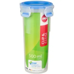 EMSA (Groupe SEB Deutschland GmbH) EMSA Clip & Close Frischhaltedose rund, Ideal für den Transport flüssiger Lebensmittel, Fassungsvermögen: 500 ml 508554