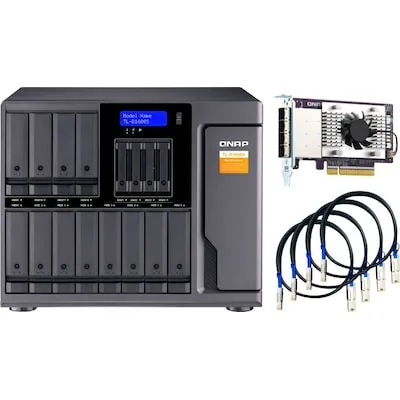 QNAP TL-D1600S 16bay NAS-Erweiterungsgehäuse - NAS Speichererweiterung mit 16 Schächten für SATA-Festplatten, bietet hohe Übertragungsraten und flexible RAID-Konfigurationen für optimale Datensicherung und Verwaltung.