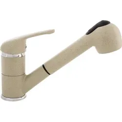 BADLAND Küchenarmatur DAGA Beige - Eleganter Küchenmischer - Elegante Küchenarmatur in Beige für stilvolle Küchen. Mit ausziehbarem Auslauf und effizientem Luftsprudler für eine einfache Handhabung und Wassereinsparung. Ideal für modernes Kochen und eine harmonische Küchengestaltung.