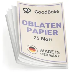 GoodBake Oblatenpapier A4, 25 Blatt - Esspapier für Tortendeko - Vielseitig einsetzbares Oblatenpapier für individuelle Tortendekoration. Ideal für Lebensmitteldrucker, vegan und glutenfrei. Perfekt für kreative Backprojekte!