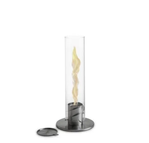 höfats Spin 120 Silber - Vielseitiger Tischkamin - Gel- & Ethanol-Kamine: Innovativer Tischkamin mit faszinierendem Flammenwirbel für eine gemütliche Atmosphäre, ideal für drinnen und draußen.
