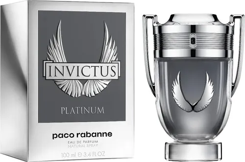 Paco Rabanne Invictus Platinum Eau de Parfum 100ml - Herrenduft mit holzig-aromatischer Note, ideal für selbstbewusste Männer. Belebende Grapefruit und Absinth sorgen für einen energetischen Auftakt, während Patchouli und Zypresse für einen maskulinen Abgang sorgen.