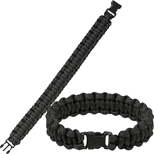 Mil-Tec Survival Armband Paracord Survival Outdoor Bracelet Schwarz M