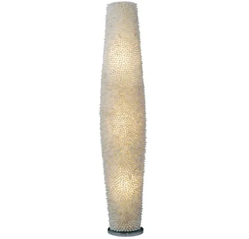 Holländer Stehlampe 3-flammig Sirena Bianco Muscheln-Fiberglas Weiß