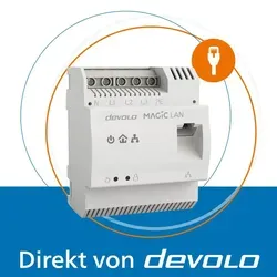 devolo Magic 2 LAN Hutschienenadapter - Hutschienenadapter für devolo Magic 2 Powerline-Netzwerke. Optimiert die Internetverbindung mit bis zu 2400 Mbit/s direkt im Verteilerkasten – für eine schnelle und zuverlässige Vernetzung im gesamten Gebäude.