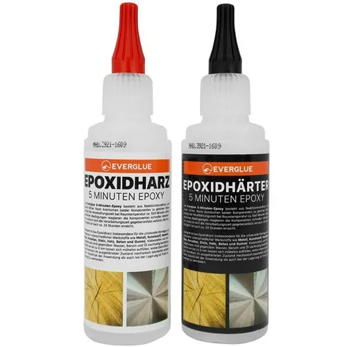 Everglue 2K 5-Minuten-Epoxy 200g - Basteln mit vielseitigem 5-Minuten-Epoxidharzkleber, ideal für Holzreparaturen und Modellbau – transparent, extrem widerstandsfähig und einfach zu verarbeiten.