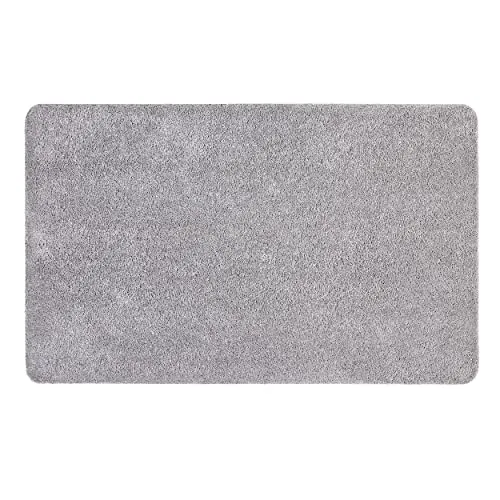 Astra Fußmatte innen rutschfest - Pflegeleichte Schmutzfangmatte hellgrau 60x100 cm - Rutschfeste Fußmatte für drinnen mit effektiver Schmutz- und Feuchtigkeitsaufnahme. Pflegeleicht und waschbar bei 30 Grad, ideal auch für Fußbodenheizungen. PVC-frei und mit geprüftem Öko-Label für sicheres Wohnen.