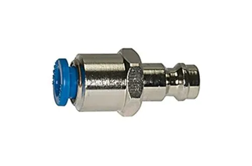 Einstecknippel push-in 8mm für Kupplungen NW 5 - Druckluftzubehör, Messing vernickelt, ideal für hohe Druckbedingungen bis 35 bar und Temperaturen von -20 °C bis 100 °C.