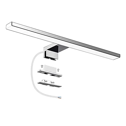 Azhien LED Spiegelleuchte Badezimmer 10W 820LM 40cm Kaltweiß 6500K, 3in1 Montage IP44 230V Wandleuchte Spiegellampe 400mm,Kein Flimmern Badezimmerschrank Spiegelleuchten