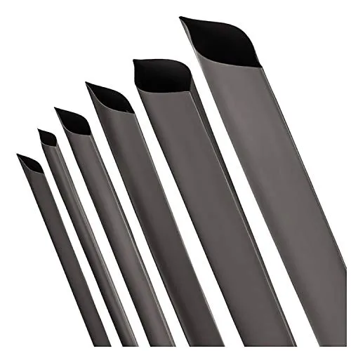 ISOLATECH Schrumpfschlauch Meterware schwarz ohne Kleber Ø1 3/8inch (35mm) 5ft (1,5 Meter) Schrumpfverhältnis 2:1 Set Polyolefin zum Isolieren von Kabel Lötverbindungen unbeschriftet UV beständig