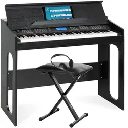 FunKey DP-61 III Keyboard mit 61 Tasten - Kompakt und Vielseitig - Keyboards: Kompaktes 61-Tasten Digitalpiano mit 300 Sounds, umfangreicher Begleitautomatik und Lernfunktion - inklusive Bank und Kopfhörer für sofortigen Musikgenuss.