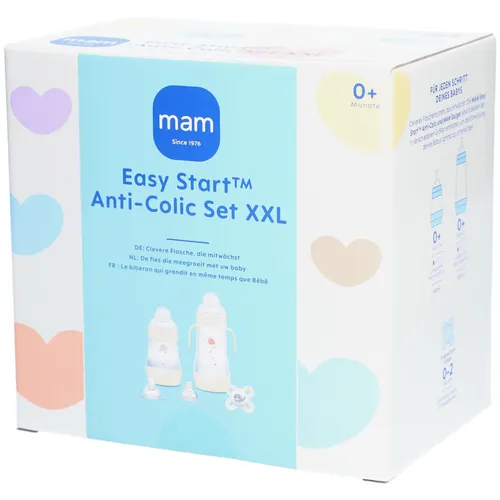MAM Easy Start™ Anti-Colic XXL 0m+ Flasche - Fläschchen für Neugeborene, mit einzigartiger Selbststerilisationsfunktion und ergonomischen Hold My Bottle Griffen für einfaches Halten. Ideal zur Reduzierung von Koliken und zur Kombination mit Stillen.