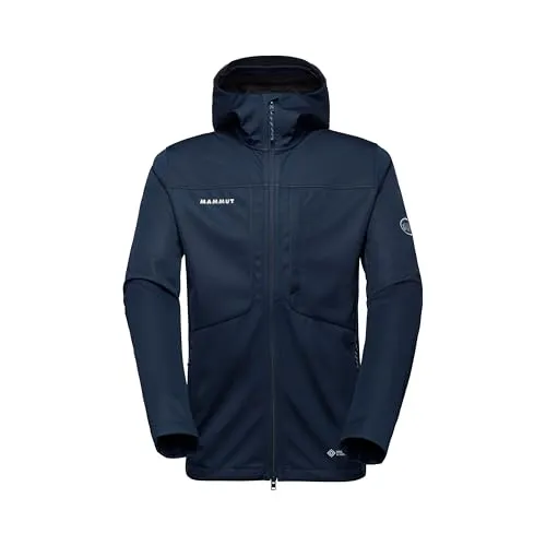 Mammut Ultimate VIII SO Hooded Jacket Men Marine (L) - Jacken - Strapazierfähige Softshelljacke mit WINDSTOPPER-Technologie, atmungsaktiv und umweltfreundlich, ideal für anspruchsvolle Outdoor-Aktivitäten.