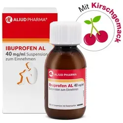 Ibuprofen AL 40 mg/ml Suspension - Fieber und Schmerzen - Arzneimittel mit 40 mg Ibuprofen pro ml, fiebersenkend und schmerzlindernd. Mit praktischer Dosierspritze für einfache Anwendung, alkoholfrei und zuckerfrei.