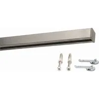 Deco-Raum Gardinenschiene Aluminium Innenlauf 80cm - Individuell zugeschnittene Gardinenschiene in edelstahl-optik, ideal für elegante Vorhänge. In verschiedenen Längen bis zu 450 cm erhältlich, inklusive Befestigungsmaterial für einfachen Einbau.