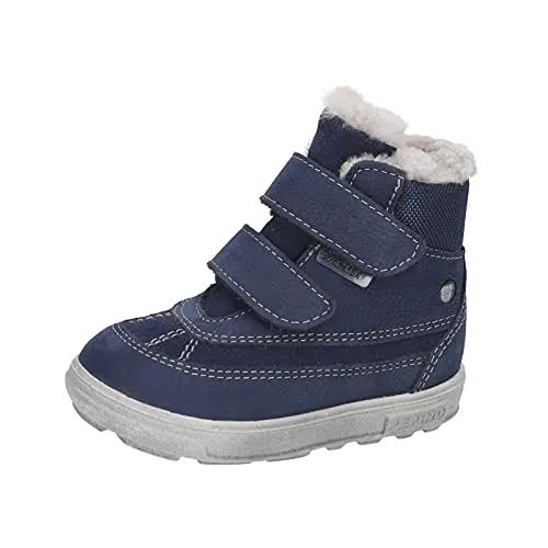 RICOSTA Jungen Boots Pedro von Pepino - Weite: Weit (WMS), Wasserdichte Winterboots - Robuste Winterboots aus hochwertigem Leder und Textil, gefüttert mit Lammfell für warme Füße. Ideal für Outdoor-Aktivitäten. Mit praktischem Klettverschluss für einfachen Einstieg.