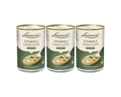 Lacroix Fertiggericht, Lacroix Steinpilz Creme Suppe aromatisch lecker cremig 400ml 3er Pack