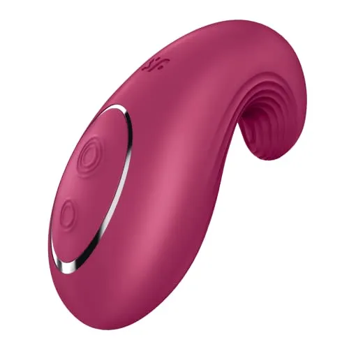 Satisfyer, Vibrator, Auflegevibrator, 'Dipping Delight', 2 Motoren, aus Silikon, Farbe:bordeaux