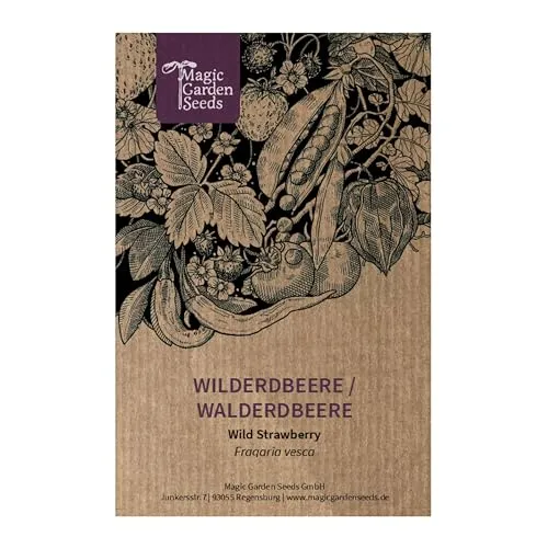 Magic Garden Seeds - Samentüte Wilderdbeere/Walderdbeere (Fragaria vesca) - ca. 300 Obstsamen - aromatische, alte Sorte - Obst samen - Garten Geschenk