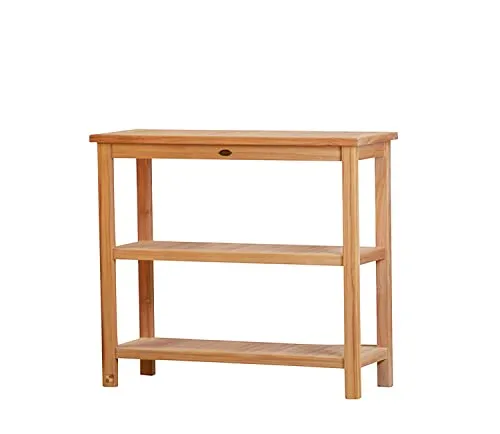 Kai Wiechmann Teak Regal Gartenregal Massivholz 100 x 38 cm - Stabiles Teak Regal für Garten, Terrasse oder Balkon. Witterungsresistent und pflegeleicht, ideal zur Aufbewahrung von Blumentöpfen und Gartenutensilien.