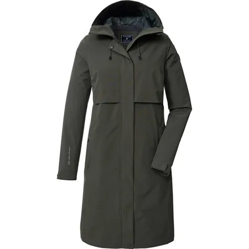 killtec KOS 46 Damen Parka Dunkel Salbei 38 - Funktionaler Damen Parka für Alltag und Freizeit, wasserdicht (10.000 mm) und atmungsaktiv (3.000 g/m²/24 h). Umweltfreundlich mit recyceltem Material und PFAS-freier Imprägnierung.