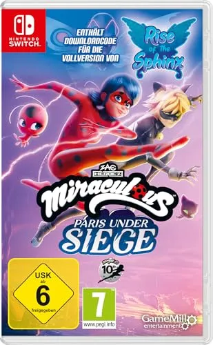 Miraculous Double Pack - Paris Under Siege/Rise of the Sphinx für Nintendo Switch - Spiele als Ladybug und Cat Noir in einer neuen Story mit einzigartigen Kräften. Erlebe epischen Teamwork-Kampf und stelle dich ikonischen Bösewichten in dynamischen Herausforderungen!