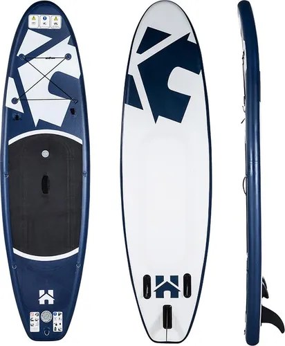Home Deluxe Stand Up Paddle Board MOANA - Blau L - Surfen & Kitesurfen: Erlebe Freiheit auf dem Wasser mit dem stabilen und rutschfesten MOANA SUP-Board – ideal für jedes Gewässer!