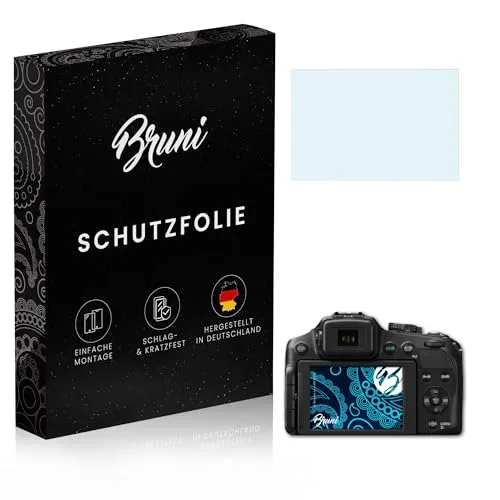 Bruni Schutzfolie kompatibel mit Panasonic Lumix DMC-FZ200 Folie, glasklare Displayschutzfolie (2X)