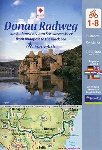 EuroVelo 6: Donau Radweg (Budapest - Schwarzes Meer) 1: 100 000: 8 Fahrradkarten in einem Set / Cycle Map Set (8 Maps) 1:100 000: Von Budapest bis zum ... dem Fahrrad vom Atlantik zum Schwarzen Meer)