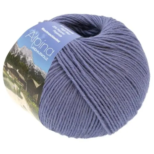 LANA GROSSA Alpina | Landhauswolle und Trachtengarn, waschmaschinenfest | Handstrickgarn aus 80% Schurwolle & 20% Polyamid | 100g Wolle zum Stricken & Häkeln | 210m Garn 69